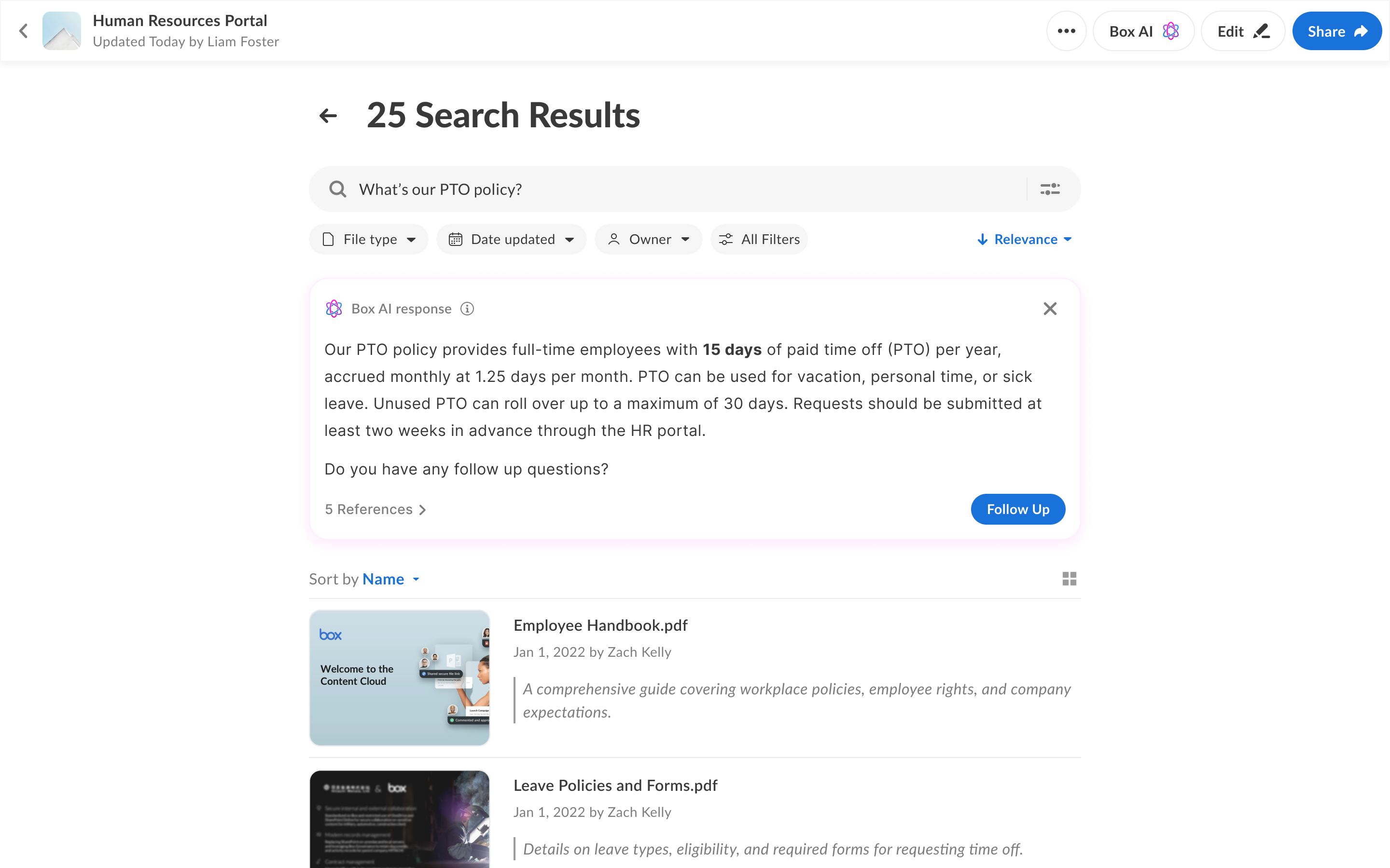 Box AI search